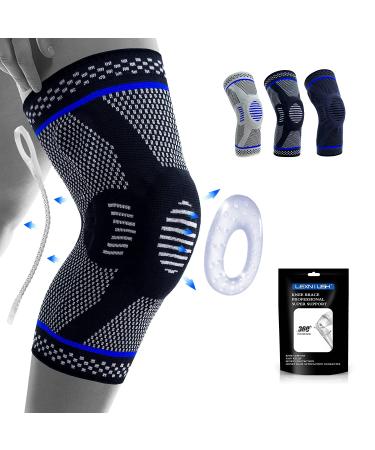 Professional Knee Brace Compression Sleeve - Best Knee Braces for Men Women Medical Grade Knee Support Protector for Running Meniscus Tear Arthritis Joint Pain Relief Sports Injury Recovery N2/Light Black S