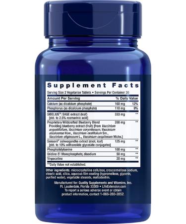 Life Extension Cognitex Elite - 60 Vegetarian Cognitive Support Tablets - Buy Online on GoSupps.com