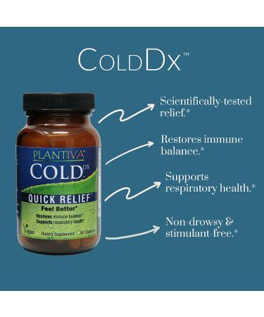 Plantiva ColdDx Herbal Defense Supplement - Non-Drowsy Respiratory Support - Vegan, 60 Capsules - Buy Online on GoSupps.com