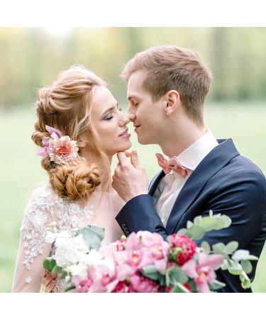 21 PCS Pink Flower Hair Clips Set for Women - Boho Bride Hair Accessories - Buy Online on GoSupps.com