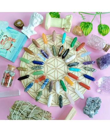 Buy Xiannvxi 20PC Healing Crystal Stones Set - Amethyst Rose Quartz Clear Quartz & More | Chakra Magic Wand & Reiki Gifts | International Shipping Available - Buy Online on GoSupps.com