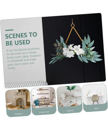 COOLHIYA Greenery Garland Wrought Iron gate Hanging Wreath Flowers Decoration Artificial Flower Garland Nordic Decor Door White 20x20cm - Buy Online on GoSupps.com