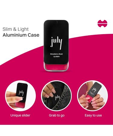 July Strawberry Slush Lip Balm - 24hr Moisturization SPF 15 Hydrate & Lighten Dry Lips Enriched with Jojoba & Almond Oil 10gm for Men & Women - Buy Online on GoSupps.com