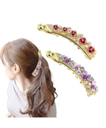 Banana Clip Yiyifor 2 Pieces Large Banana Hair Clips Banana Hair Clip Non Slip Ponytail Holder Clip Metal Banana Clip Hair Comb for Fine Thick Hair Accessories for Girls and Women
