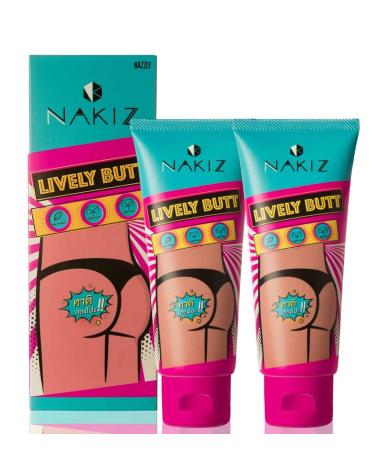 Nakiz Lively Butt Cream for Stretch Mark Uneven Skin Tone Underarm Inner thigh Back Knee Award Winner Authentic 100% (2 Pack)