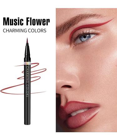 Music Flower Coloured Eyeliner: Waterproof Smudge-Proof Liquid Pencil | Burgundy & More Colors Available - Buy Online on GoSupps.com