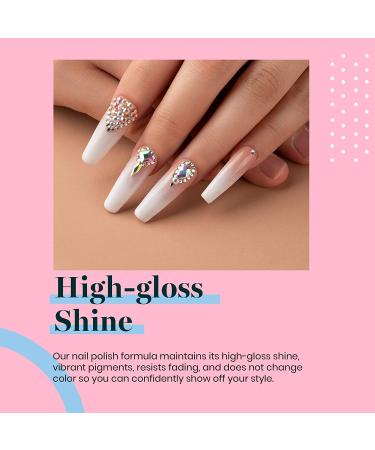 Beetles Dark Burgundy Plum Gel Nail Polish Set - 4 Colors Glitter Metallic Beige White Kit for Gel Manicure at Home - Buy Online on GoSupps.com