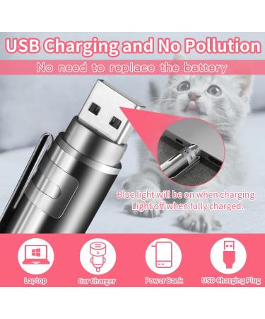 Interactive Cat Toy Evedon  USB Rechargeable Cat Toys for Indoor Cats with 3 Modes and 5 Adjustable Patterns Stainless Steel Shell Lazer Toy Class 1 Teaser Wand for Puppy Kitten - Buy Online on GoSupps.com