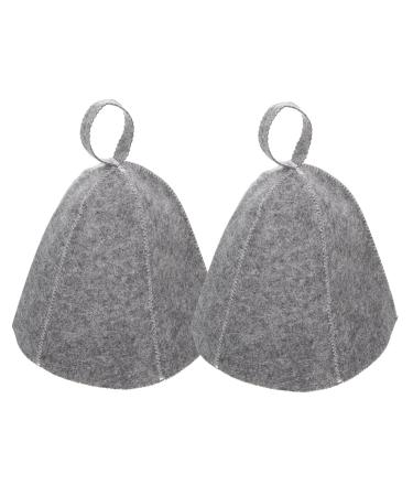 Coheali shower hood sauna cap pirate accessories bathroom headgear plush bathing towel men turban portable bathroom spa hat felt umbrella stand women vapor 2 pieces gray