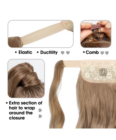 CJL HAIR 18 Brown Curly Wavy Ponytail Extension - Clip in Synthetic Hairpiece for Women (18 Inch) - Buy Online on GoSupps.com