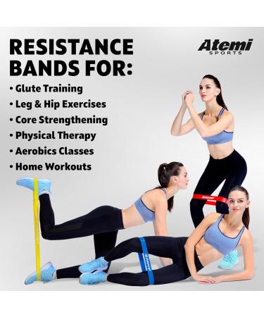 Resistance Bands Set of 5 | Exercise Bands for Glutes Hips & Legs | Ideal for Home Workouts | Resistance Band Set for Men & Women - Buy Online on GoSupps.com