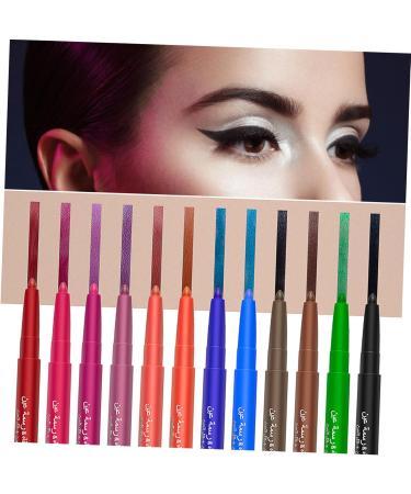 Balacoo 12 Pcs 1 Set Shadow Set Waterproof Eyeliner Long-lasting Eye Liners To Rotate Telescopic 1 count (Pack of 1) Colorful - Buy Online on GoSupps.com