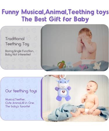 Musical Baby Teething Toys with Soft Light Teething Toys for Babies 0 3 6 9 12 Months BPA Free Washable Plush Infant Toys with Hook for Crib Sensory Baby Toys Perfect Baby Gifts-Cow - Buy Online on GoSupps.com