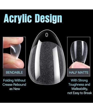 TOMICCA Short Almond Nail Tips - 240Pcs Half Matte Soft Gel & Acrylic Pre-Shaped Full Cover Nails for Nail Extensions - 12 Sizes Available - Buy Online on GoSupps.com