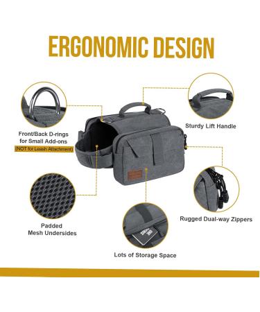 OneTigris Hoppy Camper 2.0 Dog Backpack - Tear-Resistant Hiking & Camping Pack for M/L Size Dogs (Large Grey) | International Shipping Available - Buy Online on GoSupps.com