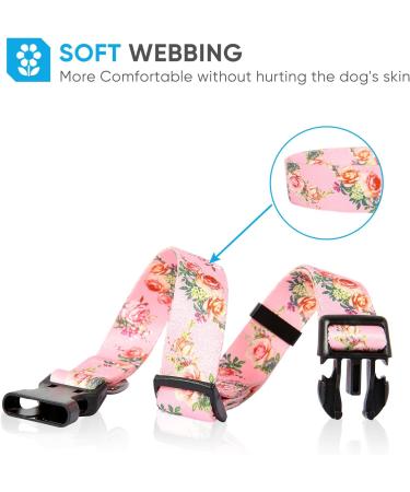 Heele Adjustable Dog Collar - Comfortable Patterned Collars for Small to Large Dogs - Pink 40.5-65cm - Durable & Stylish Pet Accessory - Buy Online on GoSupps.com