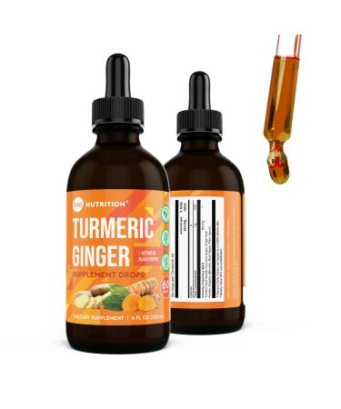 360 Nutrition Turmeric and Ginger Supplement Drops  Vegan Turmeric Curcumin with Black Pepper for Absorption  Gut Health  Joint Support  Digestion  Keto-Friendly  Caffeine Free  4 fl oz  60 Servings 4 Fl Oz (Pack of 1)
