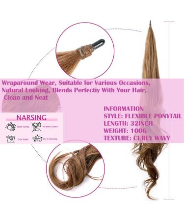 Ponytail Extension Daily Use Synthetic Ponytail 32inch Long Flexible Wrap Around Pony Tail Hair PonytailExtensions for Women Fake Tail Hairpiece Ponytail Hair Extension(P8-25) 32inch P8-25 - Buy Online on GoSupps.com