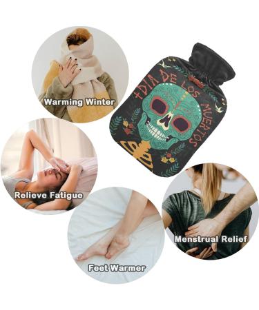 Naanle Vintage Mexican Skull Hot Water Bottle - 1L Transparent Handfoots Heating Bag for Pain Relief & Cold Therapy - Buy Online on GoSupps.com