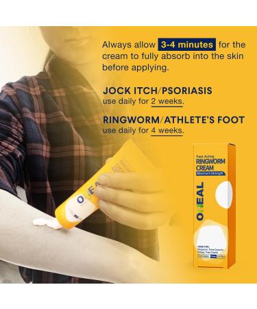 OHEAL Fast-Acting Ringworm Treatment Cream | Antifungal Cream for Tinea Versicolor, Athlete's Foot & Jock Itch | 2oz 56g - Buy Online on GoSupps.com
