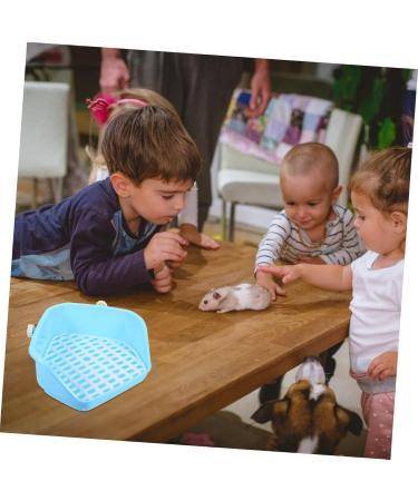 VANZACK Box Rabbit Toilet Bathtub Trays for Tub Bunny Stuff Hamster Potty Station Bunny Litter Pan Plastic 33X29.5X14CM Blue - Buy Online on GoSupps.com