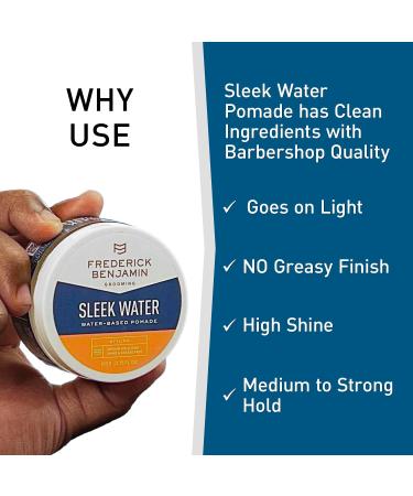 Frederick Benjamin Sleek Water Pomade for Men - Medium to Strong Hold High Shine Infused with Argan Oil 3.75oz - International Shipping Available - Buy Online on GoSupps.com