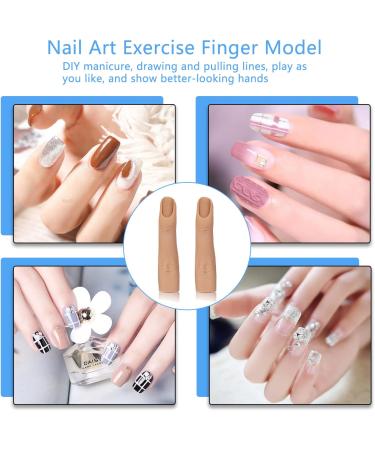 2Pcs Silicone Fake Nail Training Fingers for DIY Manicure and Nail Art Practice - Buy Online on GoSupps.com
