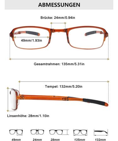 Buy Lanomi Foldable Reading Glasses for Men & Women - Mini Compact Anti Blue Light Glasses - TR90 Lightweight with Case - 4.0 Diopters - International Shipping - Buy Online on GoSupps.com