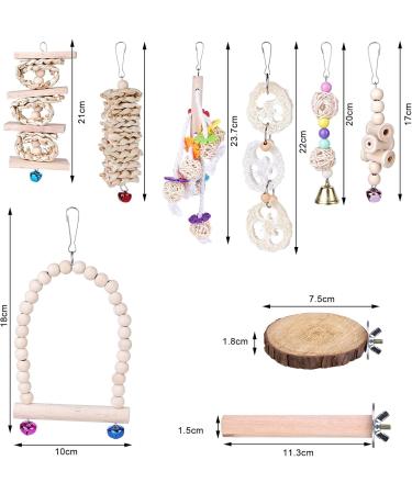 Bird Toys - 9 Piece Parrot Swing Set & Cage Accessories | Wooden Platforms for Budgies Finches & Nymphensittiche - Buy Online on GoSupps.com