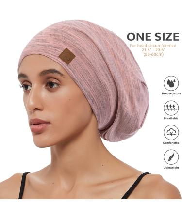 Silk Satin Sleep Cap Bonnet for Natural Curly Hair | Hat Hut Grey Pink Night Cap - Buy Online on GoSupps.com