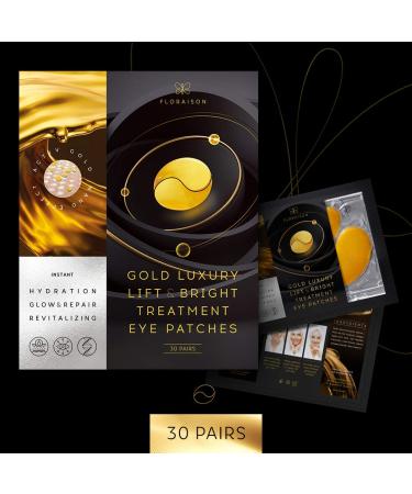 30 Pairs Under Eye Mask Patches  24k Gold Anti-Aging Eye Bags Treatment Pads with Collagen and Hyaluronic Acid Serum for Reducing Wrinkles and Puffy Eyes