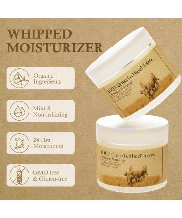 Beef Tallow for Skin Beef Tallow Grass-Fed Beef Tallow Unscented Beef Tallow Cream for Face and Body Lotion Natural Moisturizer for Skin Care 1.7 Ounce (Pack of 1) - Buy Online on GoSupps.com