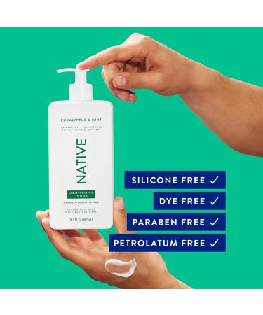 Native Body Lotion - Plant-Based Moisturizers for Men & Women | Eucalyptus & Mint | Restores Dry Skin | 16.5 fl oz - Buy Online on GoSupps.com