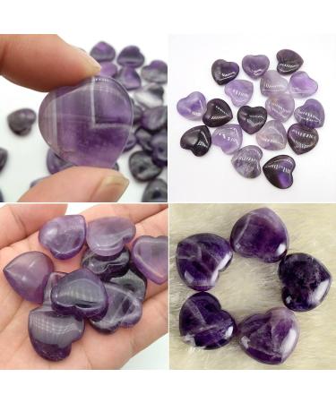 Amethyst Crystal Heart Worry Stone - Quartz Healing Chakra Gem for Jewelry Making & Reiki Therapy - Buy Online on GoSupps.com