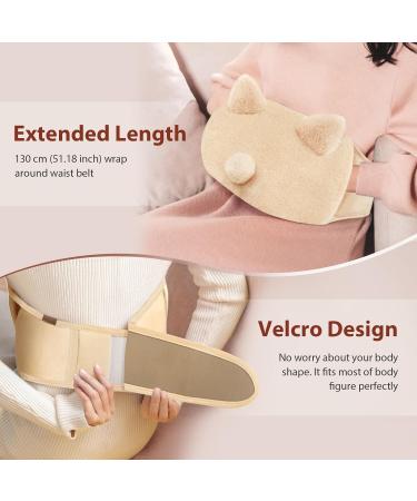 Hot Water Bottle Belt Wrap with Fluffy Cover - Beige | Pain Relief for Period & Body Aches - Buy Online on GoSupps.com