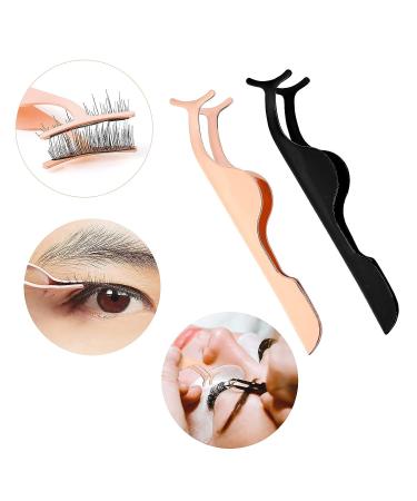 Sibba 2-Piece Lash Tweezers & False Eyelash Extensions Kit | Curler Supplies, Applicator Tool, Curved Angled Clip Holder | Eye Makeup Removal Set - Buy Online on GoSupps.com