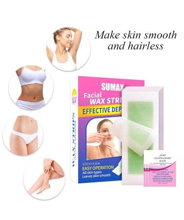 Small Wax Strips for Women | 72 Facial & Body Hair Removal Strips + 4 Calming Oil Towels - Ideal for Sensitive Skin - Buy Online on GoSupps.com