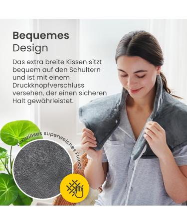 COSI Home Heating Pillows | Automatic Switch-Off | Ultra Soft Flannel | 3 Heat Levels & Remote Control | Ideal for Back Shoulder & Neck Relief | 60x62cm (Gray) - Buy Online on GoSupps.com