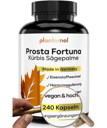 Plantomol 240 Prosta Fortuna capsules with 700mg pumpkin seed extract 600mg saw palm extract and beta sitosterol - 9 coordinated ingredients - natural prosta capsules high - vegan