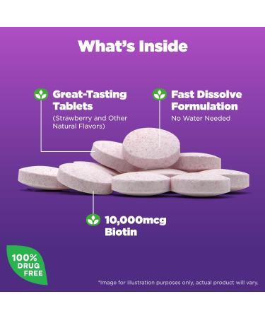 Natrol Melatonin 10mg Fast Dissolve 100ct & Biotin 10000mcg Fast Dissolve 60ct Strawberry Tablets Bundle for Sleep Hair Skin & Nails - Buy Online on GoSupps.com