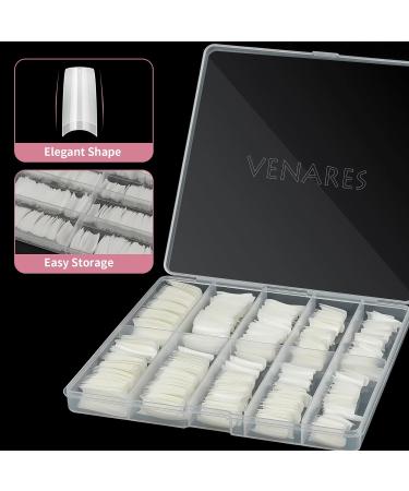 Nail Tips for Gel Nails Venares 500 Pieces Acrylic Artificial Nails 10 Sizes Nail Tips with Glue Nails Files Nail Clippers Cuticle Pusher Acrylic Artificial Nail Tips Set (Natural) - Buy Online on GoSupps.com