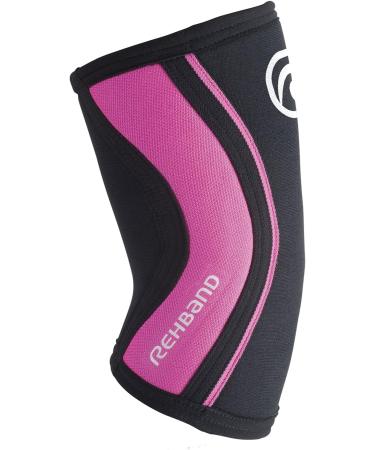 Rehband Elbow Bandage Sleeve - 5mm SBR/Neopren - Non-Slip Design for Strength Sports - Unisex Black/Pink - 1 Pair - Buy Online on GoSupps.com
