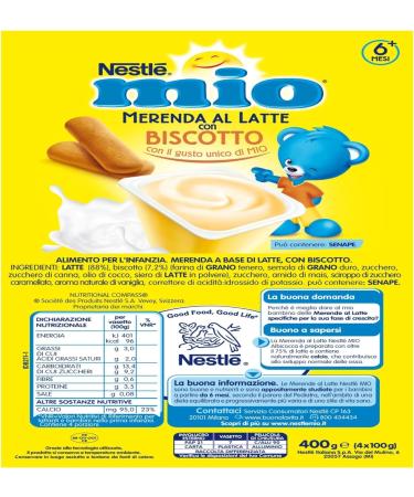  Italian Gourmet E.R. Nestl Mio Milk Snacks for 6 Months 4 x 100 g + Italian Gourmet Polpa 400 g - Buy Online on GoSupps.com
