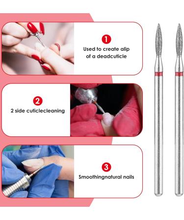 Sibba 6pcs Cuticle Drill Bit Set Flame Stainless Steel Bit with Case for Manicure Pedicure Diamond Drill Polishing File Grinding Heads Tools Metal Professional Carbide Remover Bits Acrylic Gel Nails 6pcs Pointed End - Buy Online on GoSupps.com