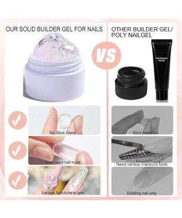 NAILGIL Solid Builder Gel For Nails 3D Gel Nail Art Sculpture Non-Sticky Hand Extension Gel Sock Off UV LED Salon DIY at Home-15g/0.53oz Clear - Buy Online on GoSupps.com