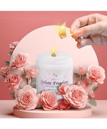 Scented Candles Set for Home Aromatherapy - Long-Lasting Rose Candle (8 oz 46H) | Perfect Gift for Women - Birthday Christmas Mother's Day & More - Buy Online on GoSupps.com