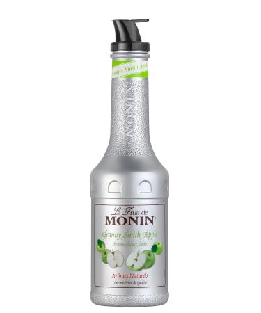 MONIN Granny Smith Apple Fruit Mix Puree 1L for Cocktails Smoothies and Frappes. Vegan-Friendly Allergen-Free 100% Natural Flavours. 2-in-1 Apple Puree and Sugar Syrup Hybrid