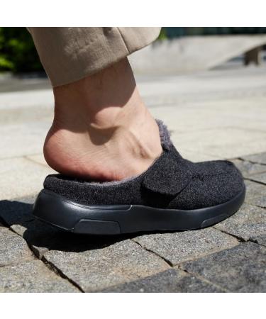 OrthoComfoot Men's Orthopedic Slippers - Arch Support Walking Shoes for Plantar Fasciitis & Flat Feet Relief | Slip On Loafers & Mule Clogs in Black (Size 10 W - Buy Online on GoSupps.com