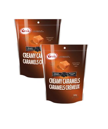 Kerr's Creamy caramels - black licorcie PACK of 2 (130g each)