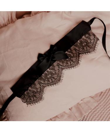Beautiful Bow Blindfold Lace Red Black See-Through Veil Soft Eye Mask Accessories - Black - Buy Online on GoSupps.com